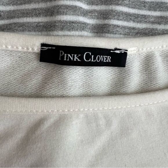 Pink Clover Womens M Button Shoulder Striped Pullover Top - Picture 5 of 6